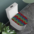 Colorful Japanese Flower Pattern Print Toilet Lid Cover
