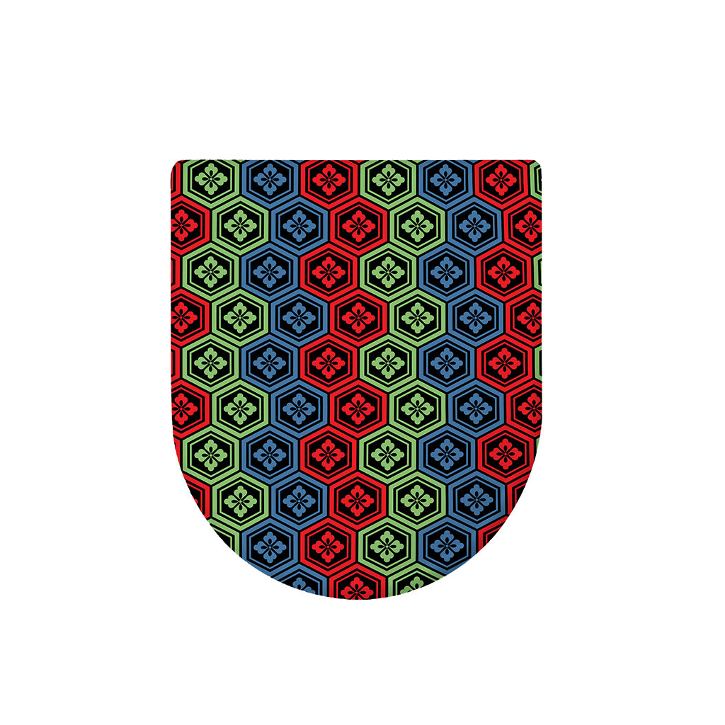 Colorful Japanese Flower Pattern Print Toilet Lid Cover