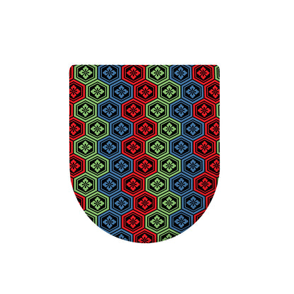 Colorful Japanese Flower Pattern Print Toilet Lid Cover