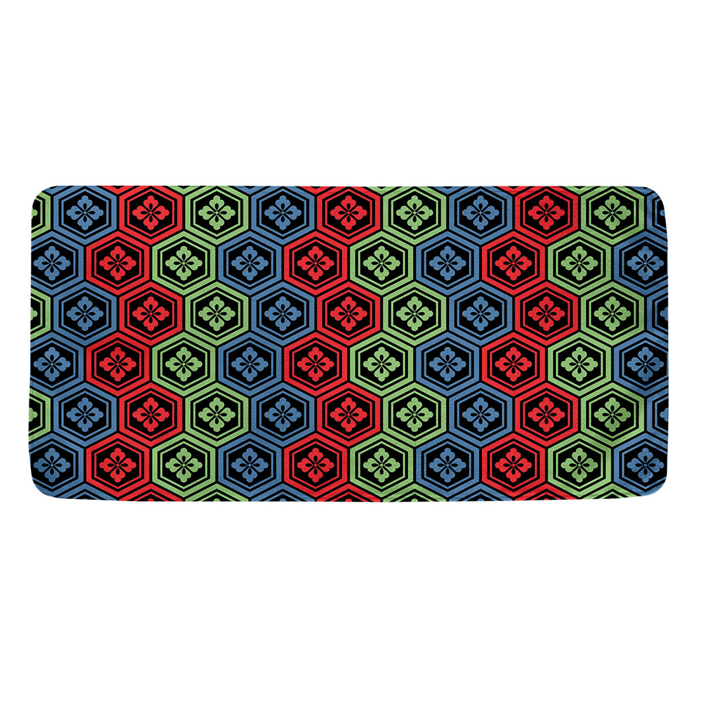Colorful Japanese Flower Pattern Print Towel