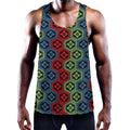 Colorful Japanese Flower Pattern Print Men's Workout Tank Top