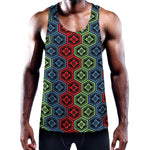 Colorful Japanese Flower Pattern Print Training Tank Top