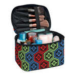 Colorful Japanese Flower Pattern Print Travel Makeup Bag