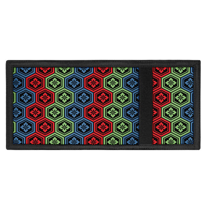 Colorful Japanese Flower Pattern Print Trifold Wallet