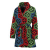 Colorful Japanese Flower Pattern Print Women's Bathrobe