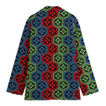 Colorful Japanese Flower Pattern Print Women's Blazer