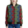 Colorful Japanese Flower Pattern Print Women's Bomber Jacket