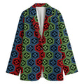 Colorful Japanese Flower Pattern Print Women's Cotton Blazer