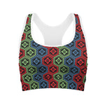 Colorful Japanese Flower Pattern Print Women's Sports Bra