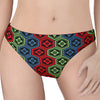 Colorful Japanese Flower Pattern Print Women's Thong