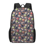 Colorful Japanese Sushi Pattern Print 17 Inch Backpack