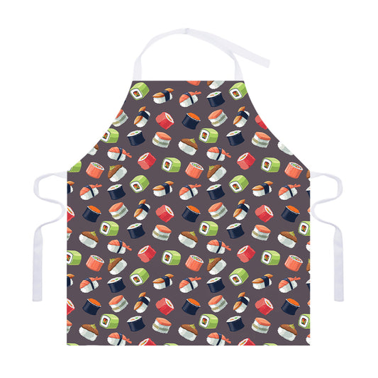 Colorful Japanese Sushi Pattern Print Adjustable Apron