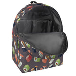 Colorful Japanese Sushi Pattern Print Backpack