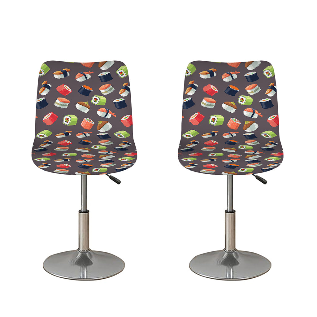 Colorful Japanese Sushi Pattern Print Bar Stool Covers