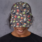 Colorful Japanese Sushi Pattern Print Baseball Cap