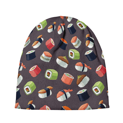Colorful Japanese Sushi Pattern Print Beanie