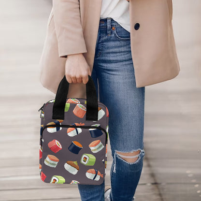 Colorful Japanese Sushi Pattern Print Bible Tote Bag