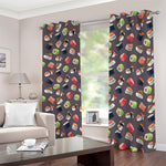 Colorful Japanese Sushi Pattern Print Blackout Grommet Curtains