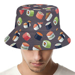 Colorful Japanese Sushi Pattern Print Bucket Hat