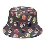 Colorful Japanese Sushi Pattern Print Bucket Hat