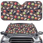 Colorful Japanese Sushi Pattern Print Car Windshield Sun Shade