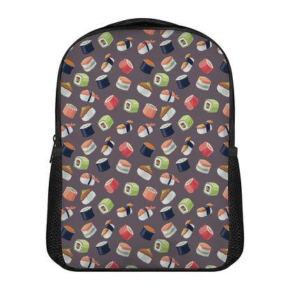 Colorful Japanese Sushi Pattern Print Casual Backpack