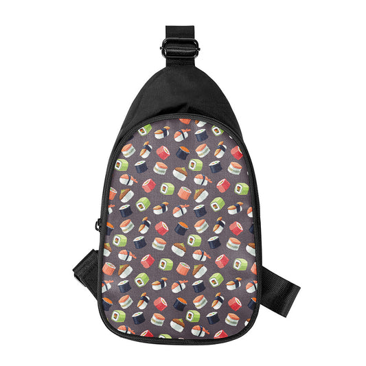 Colorful Japanese Sushi Pattern Print Chest Bag