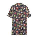 Colorful Japanese Sushi Pattern Print Cotton Hawaiian Shirt