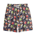 Colorful Japanese Sushi Pattern Print Cotton Shorts