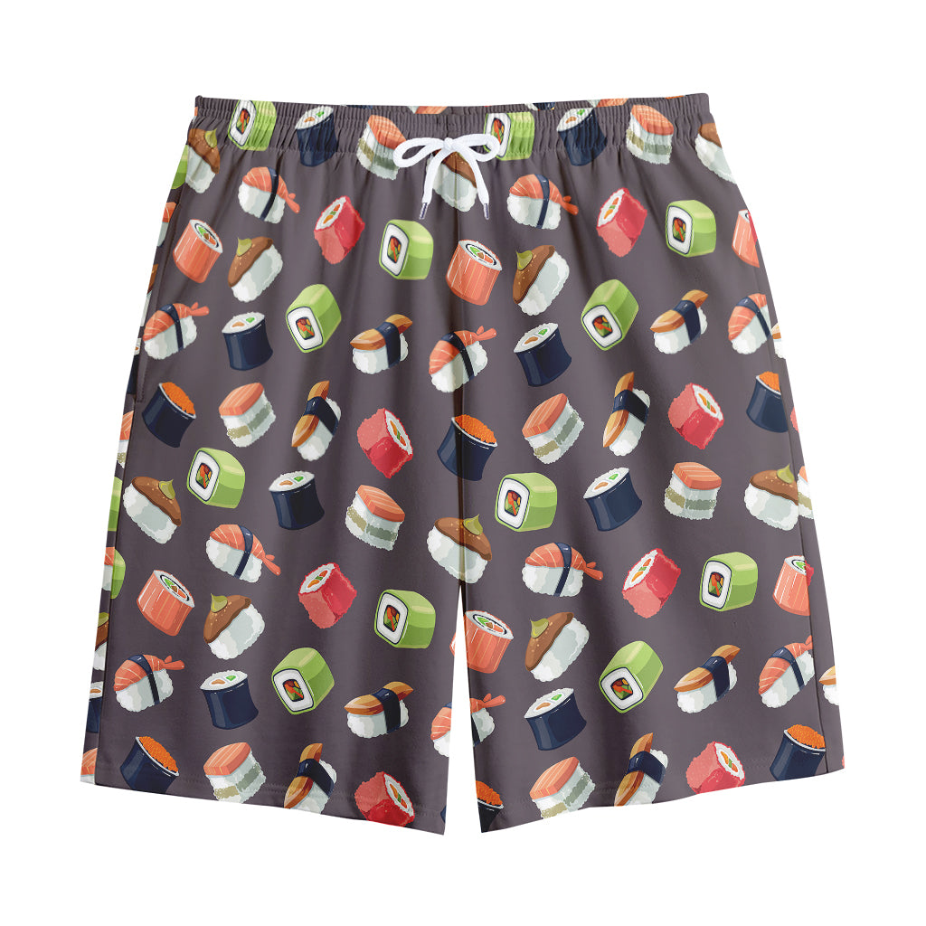 Colorful Japanese Sushi Pattern Print Cotton Shorts