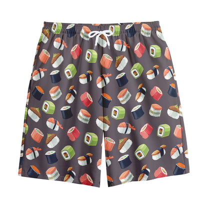 Colorful Japanese Sushi Pattern Print Cotton Shorts