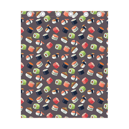 Colorful Japanese Sushi Pattern Print Curtain