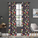 Colorful Japanese Sushi Pattern Print Curtain