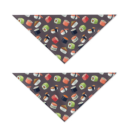 Colorful Japanese Sushi Pattern Print Dog Bandana