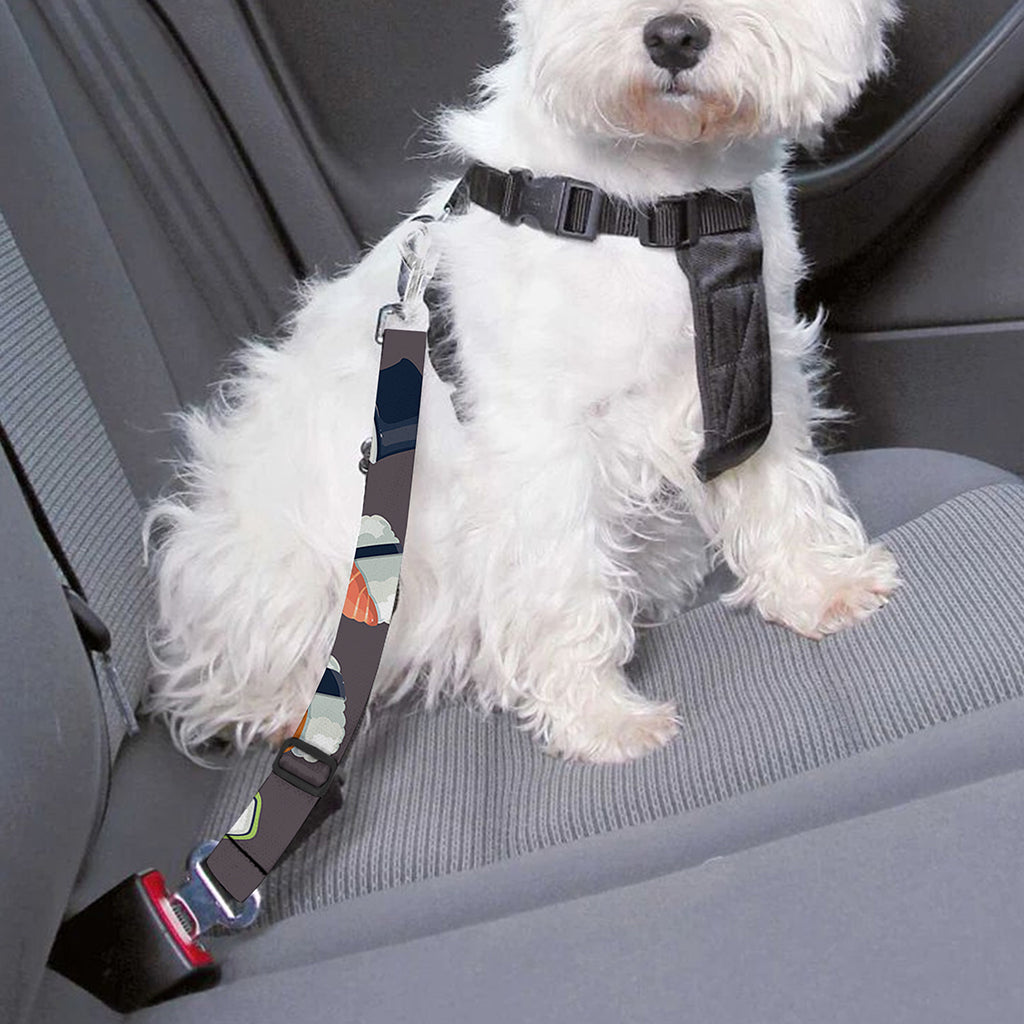 Colorful Japanese Sushi Pattern Print Dog Seat Belt