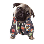 Colorful Japanese Sushi Pattern Print Dog Zip Up Hoodie