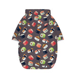 Colorful Japanese Sushi Pattern Print Dog Zip Up Hoodie
