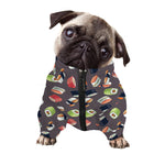 Colorful Japanese Sushi Pattern Print Dog Zip Up Jacket