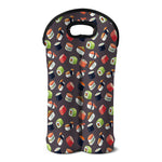 Colorful Japanese Sushi Pattern Print Double Neoprene Wine Tote