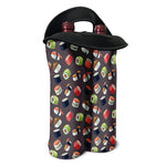 Colorful Japanese Sushi Pattern Print Double Neoprene Wine Tote