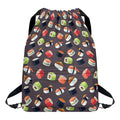 Colorful Japanese Sushi Pattern Print Drawstring Backpack