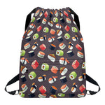 Colorful Japanese Sushi Pattern Print Drawstring Backpack