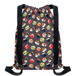 Colorful Japanese Sushi Pattern Print Drawstring Backpack
