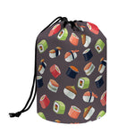 Colorful Japanese Sushi Pattern Print Drawstring Makeup Bag