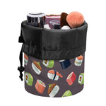 Colorful Japanese Sushi Pattern Print Drawstring Makeup Bag