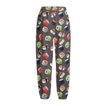 Colorful Japanese Sushi Pattern Print Fleece Lined Knit Pants