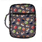Colorful Japanese Sushi Pattern Print Front Pocket Bible Bag