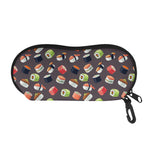 Colorful Japanese Sushi Pattern Print Glasses Case