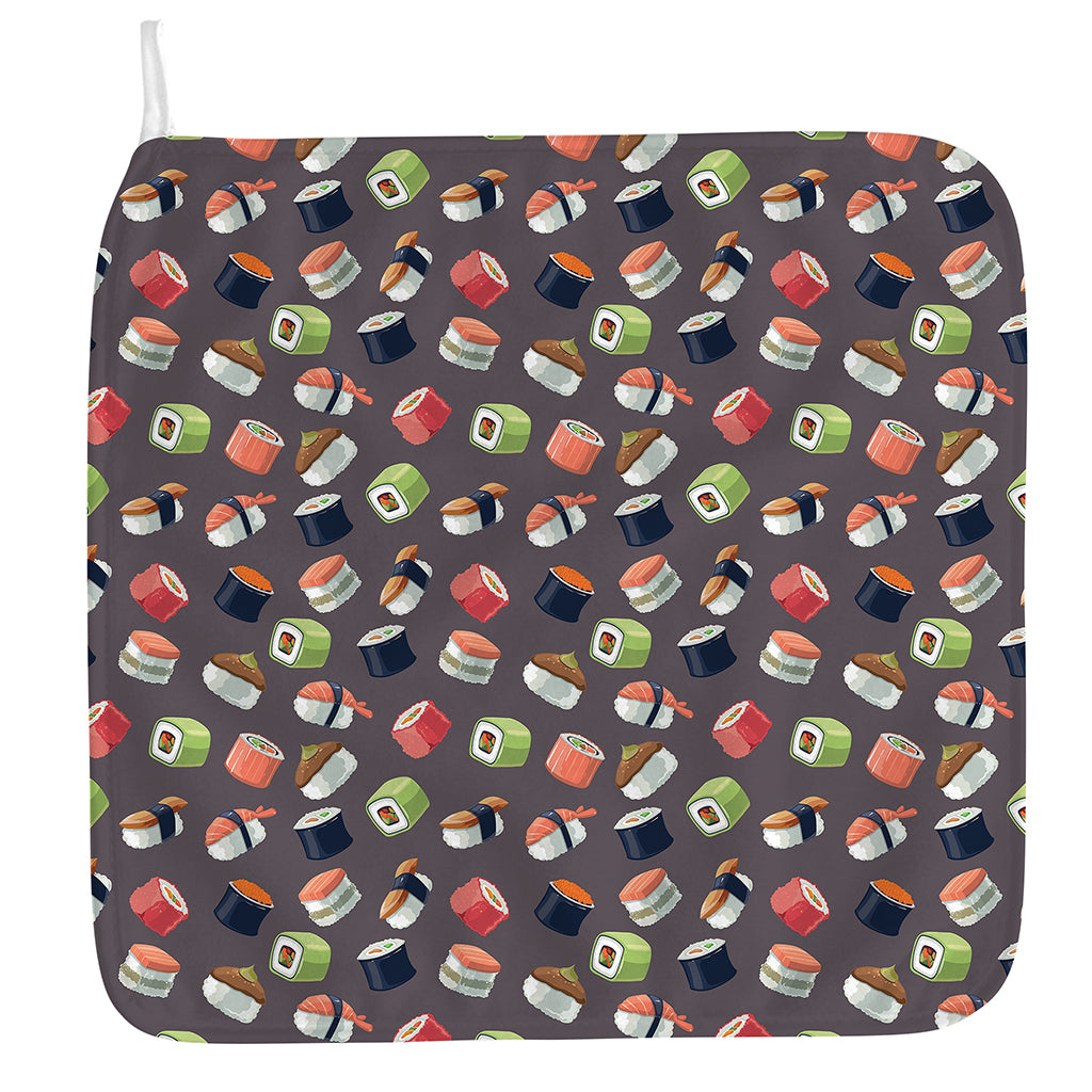Colorful Japanese Sushi Pattern Print Hand Towel