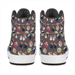 Colorful Japanese Sushi Pattern Print High Top Leather Sneakers